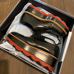 Prada platform lace up shoes